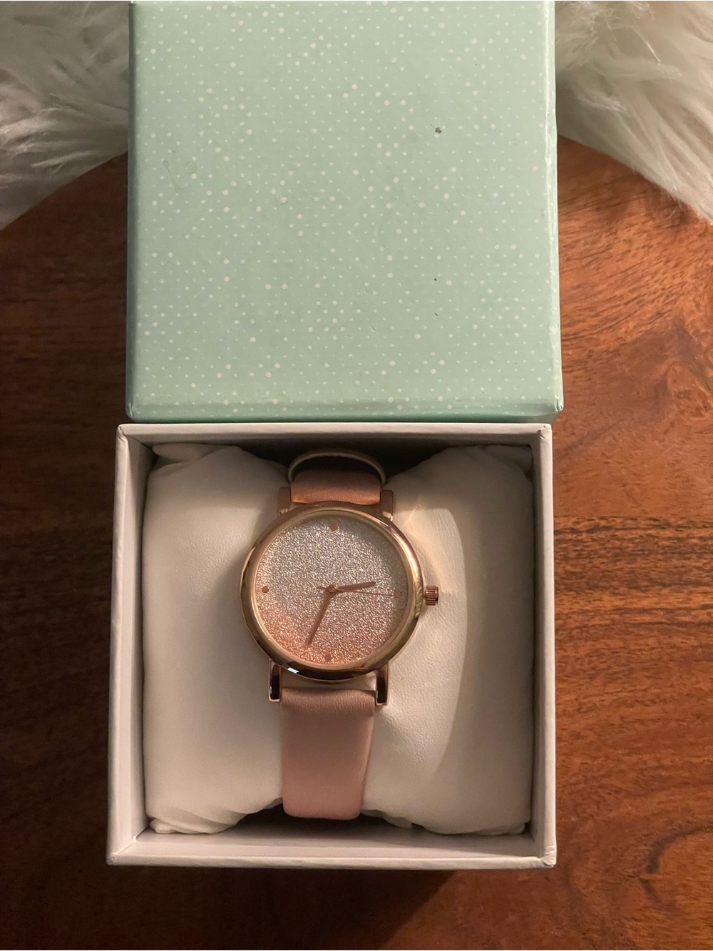 MIXIT Gradient Watch w/Pink Faux Leather Band